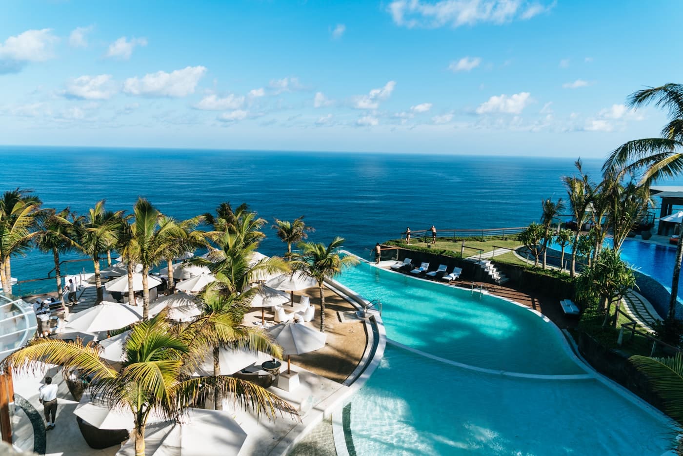 Cliffside infinity pool over the ocean